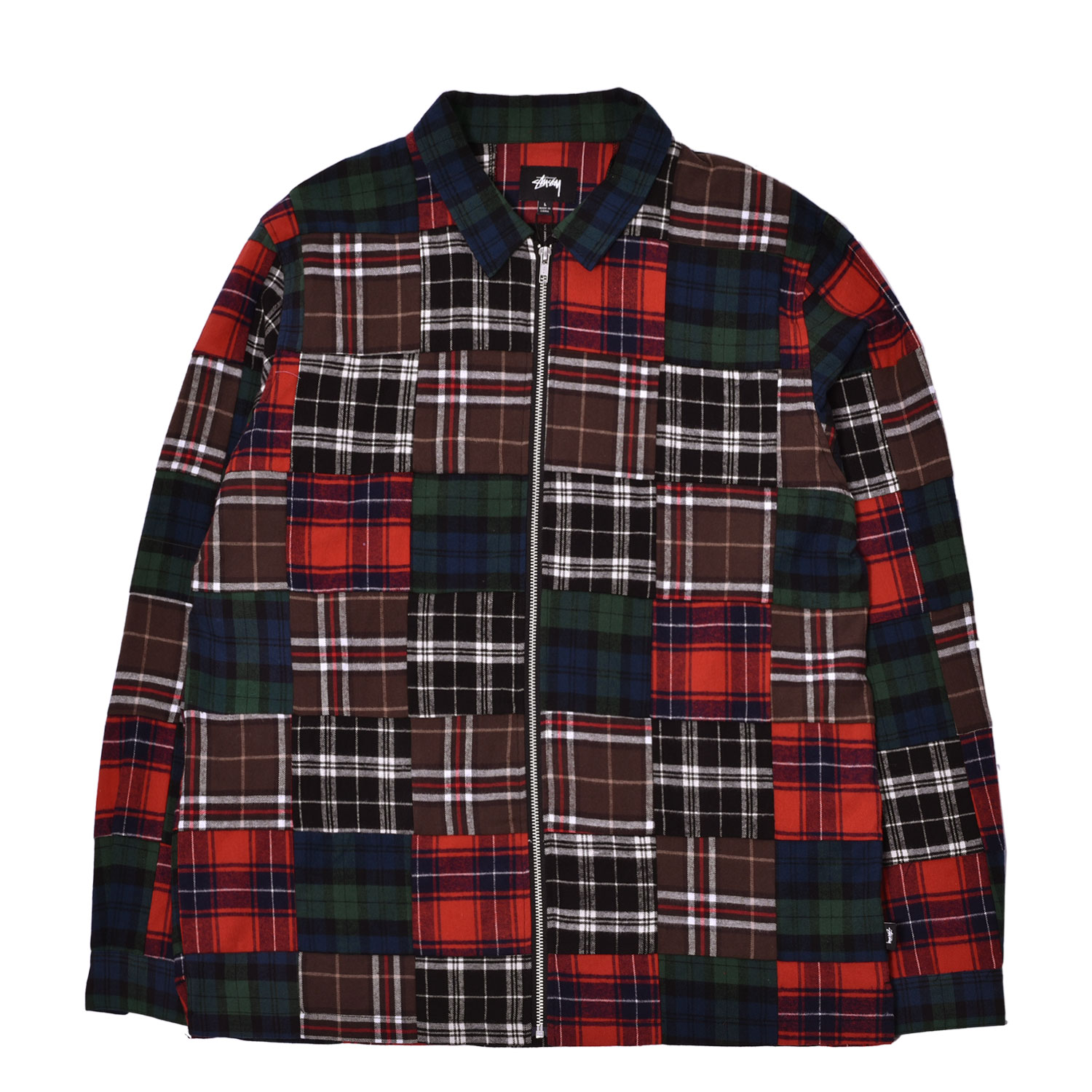 Stussy Patchwork Zip Up LS Shirt | FIRMAMENT - Berlin Renaissance